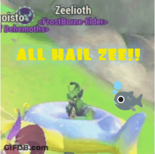 A Screenshot Of A Video Game With A Fish And The Words All Hail Zee GIF