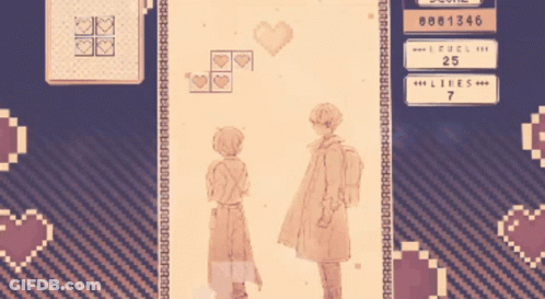 A Screenshot Of A Video Game With A Girl And A Boy Standing Next To Each Other GIF