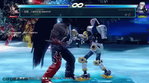 A Screenshot Of A Video Game With A Lightning Uppercut On The Screen GIF