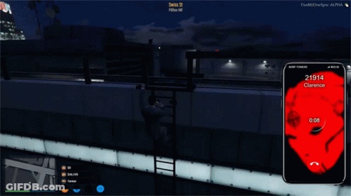 A Screenshot Of A Video Game With A Phone That Says Clarence On The Screen GIF