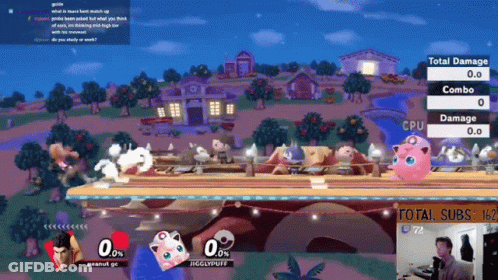 A Screenshot Of A Video Game With A Total Damage Of 0 % GIF
