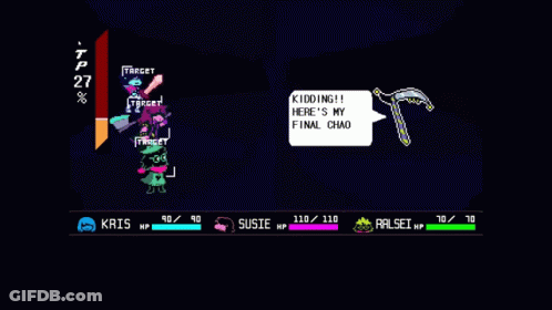 A Screenshot Of A Video Game With A Tp Of 27 Percent GIF