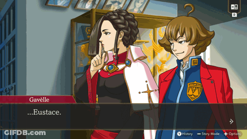A Screenshot Of A Video Game With Gavelle Talking GIF