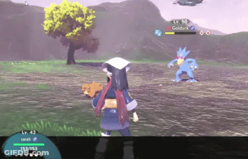 A Screenshot Of A Video Game With Goldduck Lv 50 GIF
