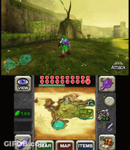 A Screenshot Of A Video Game With Hearts On The Screen And The Word Attack At The Top GIF