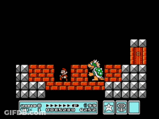 A Screenshot Of A Video Game With Mario And Bowser On The Screen GIF