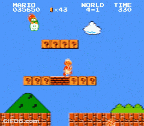 Mario Standing On Brick Platform Video Game GIF