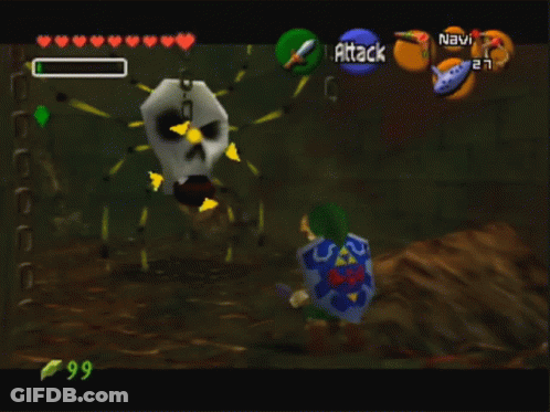 A Screenshot Of A Video Game With The Attack Button In The Middle GIF