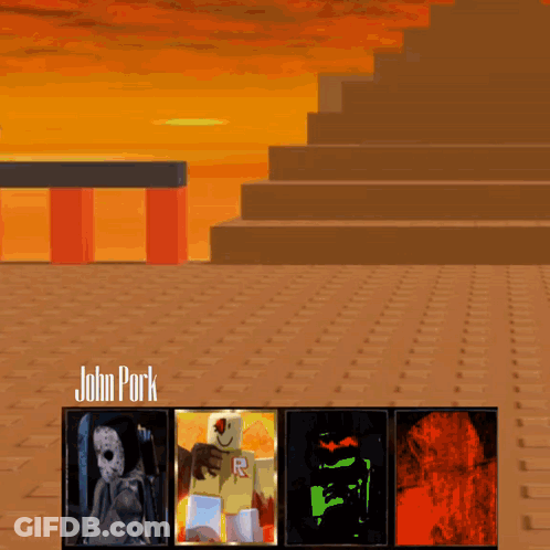 A Screenshot Of A Video Game With The Name John Pork At The Top GIF