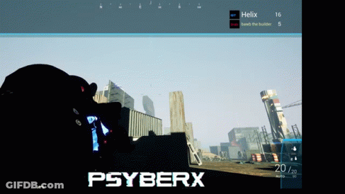 A Screenshot Of A Video Game With The Name Psyberx On The Bottom GIF