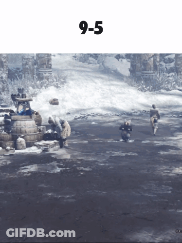 A Screenshot Of A Video Game With The Number 9-5 On The Top GIF