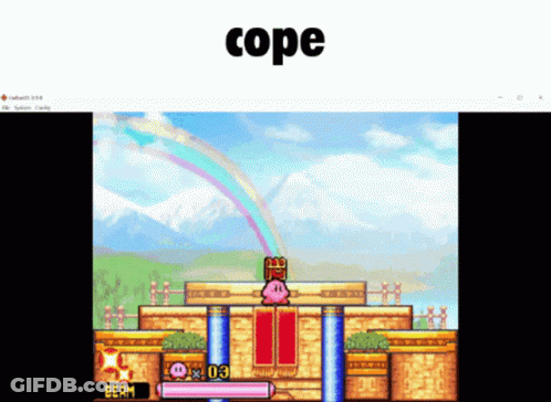 A Screenshot Of A Video Game With The Word Cope On The Top GIF