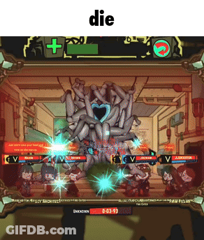 A Screenshot Of A Video Game With The Word Die At The Bottom GIF