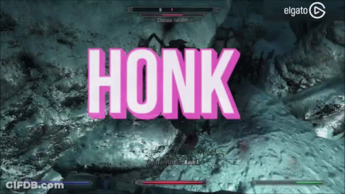 A Screenshot Of A Video Game With The Word Honk On It GIF