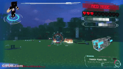 A Screenshot Of A Video Game With The Word Red Mode On The Top GIF