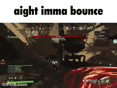 A Screenshot Of A Video Game With The Words " Aight Imma Bounce " Above It GIF