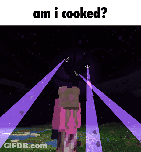 A Screenshot Of A Video Game With The Words Am I Cooked On The Top GIF