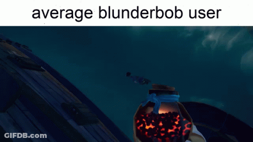 A Screenshot Of A Video Game With The Words " Average Blunderbob User " At The Top GIF