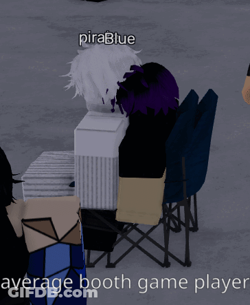 A Screenshot Of A Video Game With The Words Average Booth Game Player At The Bottom GIF