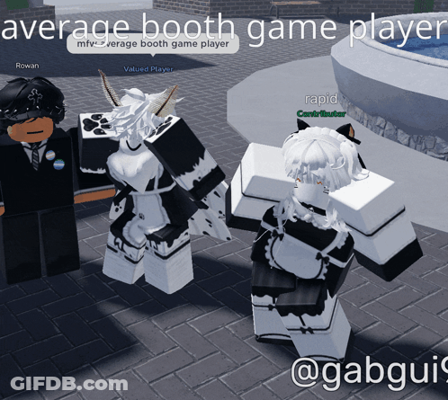 A Screenshot Of A Video Game With The Words Average Booth Game Player On It GIF