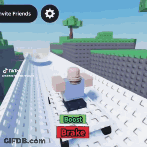 A Screenshot Of A Video Game With The Words Boost And Brake Visible GIF