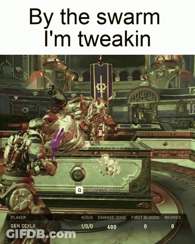 A Screenshot Of A Video Game With The Words By The Swarm I 'M Tweakin GIF