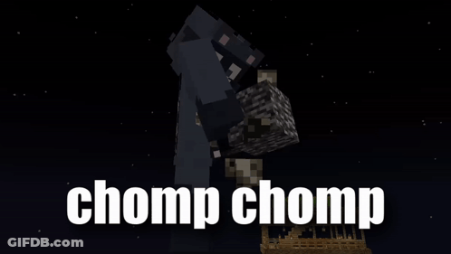 A Screenshot Of A Video Game With The Words Chomp Chomp GIF