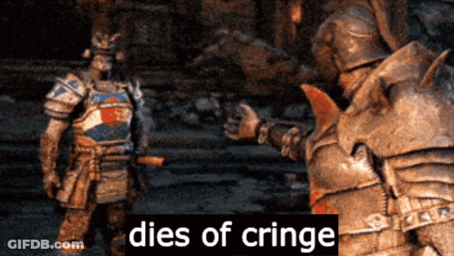 A Screenshot Of A Video Game With The Words Dies Of Cringe GIF