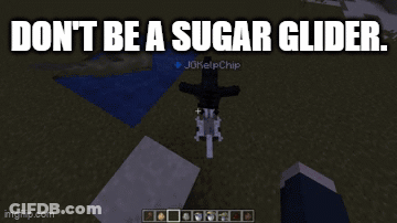 A Screenshot Of A Video Game With The Words " Don T Be A Sugar Glider " GIF