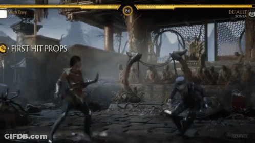 A Screenshot Of A Video Game With The Words First Hit Props At The Bottom GIF