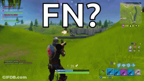 A Screenshot Of A Video Game With The Words Fn Written On The Screen GIF