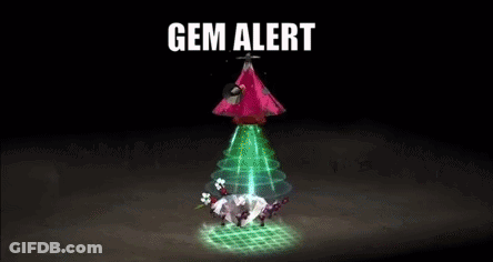 A Screenshot Of A Video Game With The Words Gem Alert On The Bottom GIF