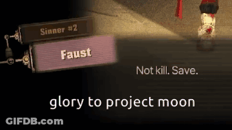 A Screenshot Of A Video Game With The Words Glory To Project Moon On The Bottom GIF