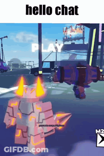 A Screenshot Of A Video Game With The Words Hello Chat GIF