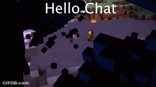 A Screenshot Of A Video Game With The Words Hello Chat GIF