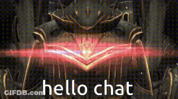 A Screenshot Of A Video Game With The Words `` Hello Chat '' Written In Red . GIF