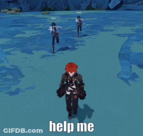 A Screenshot Of A Video Game With The Words Help Me In White Letters GIF