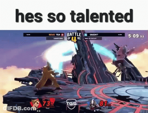 A Screenshot Of A Video Game With The Words Hes So Talented Above It GIF