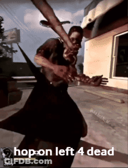 A Screenshot Of A Video Game With The Words Hop On Left 4 Dead On The Bottom GIF