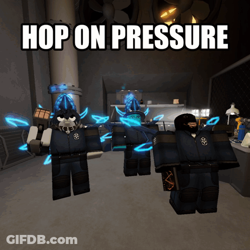 A Screenshot Of A Video Game With The Words Hop On Pressure GIF