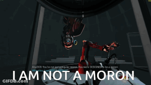 A Screenshot Of A Video Game With The Words I Am Not A Moron GIF
