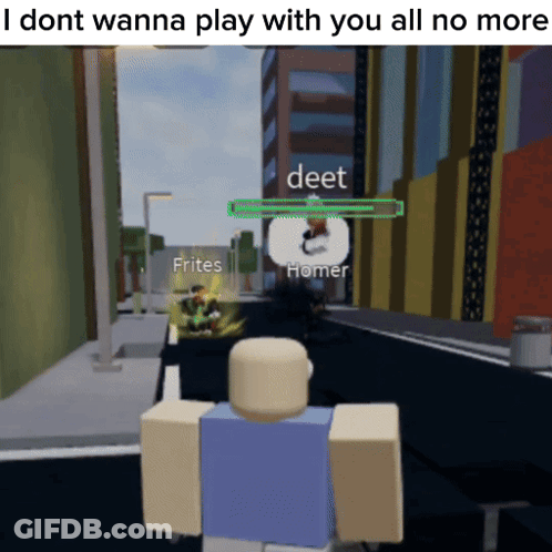 A Screenshot Of A Video Game With The Words " I Dont Wanna Play With You All No More " At The Top GIF