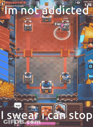A Screenshot Of A Video Game With The Words I 'M Not Addicted Swear I Can Stop GIF