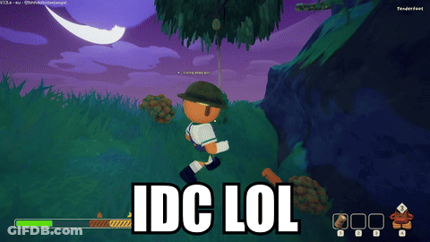 A Screenshot Of A Video Game With The Words Idc LOL GIF