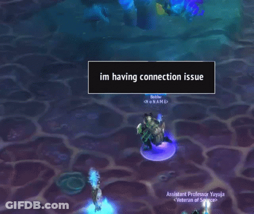 A Screenshot Of A Video Game With The Words Im Having Connection Issue At The Top GIF