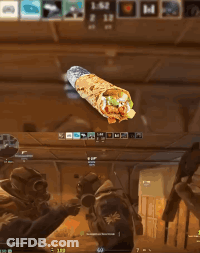 A Screenshot Of A Video Game With The Words " In Your Garbage Country Men " On The Bottom GIF