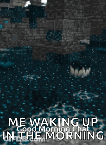 A Screenshot Of A Video Game With The Words Me Waking Up In The Morning GIF