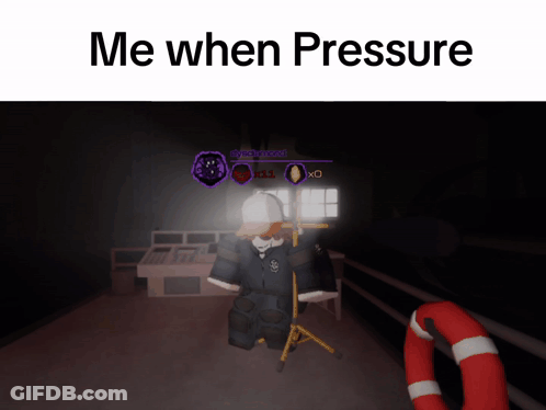 A Screenshot Of A Video Game With The Words Me When Pressure At The Top GIF