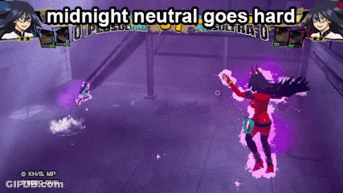 A Screenshot Of A Video Game With The Words " Midnight Neutral Goes Hard " GIF