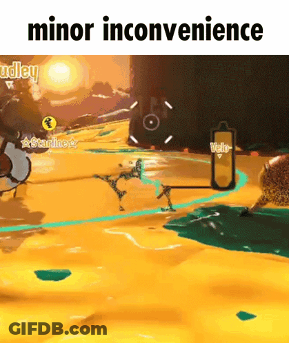 A Screenshot Of A Video Game With The Words Minor Inconvenience Below It GIF